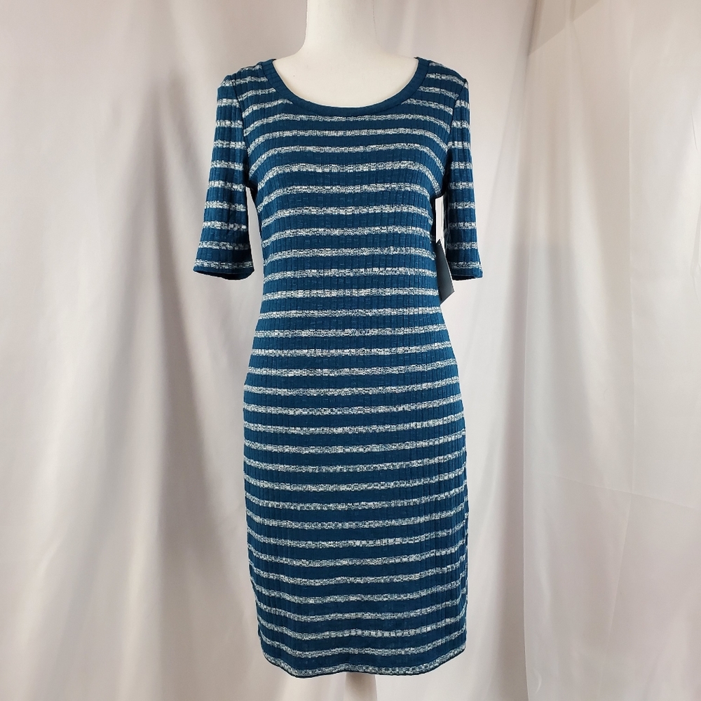 Kensie Womens Ribbed Stretch Shirt Dress Small